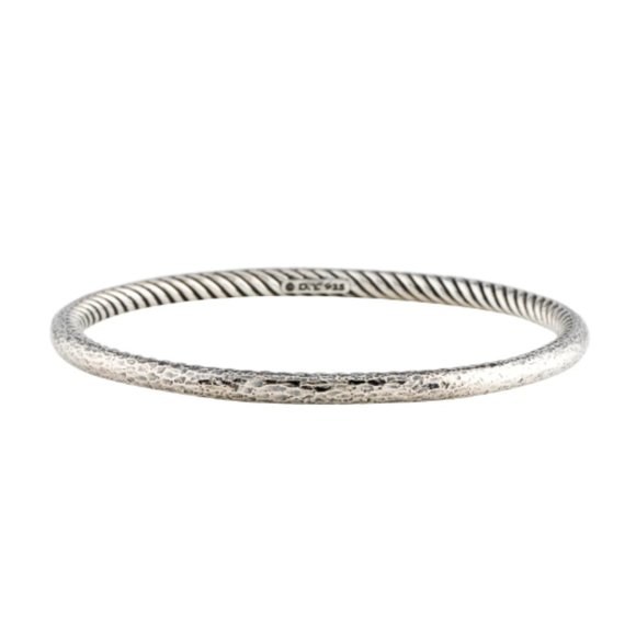 David Yurman Hammered Cable Inside Cable Bangle Bracelet - Picture 5 of 6